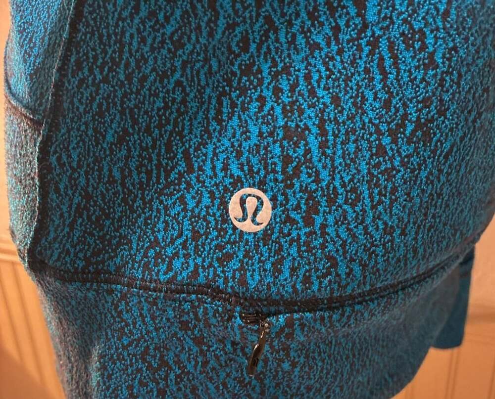 Lululemon Rush Hour 1/2 Zip Running Luon Spray Jacquard Shocking Blue Black Size